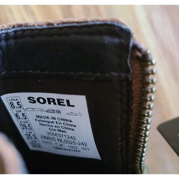 SOREL Evie II Zip Winter Waterproof Bootie Womens 8.5 Leather Ankle Wedge Boots - Picture 11 of 12